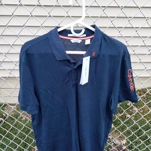 Calvin Klein Short Sleeve Navy Polo Shirt Size Large